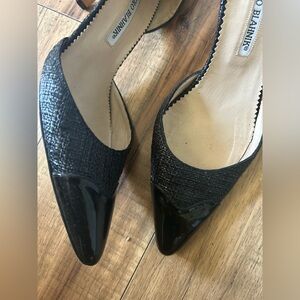 Manolo Blahnik Black Textured Heels